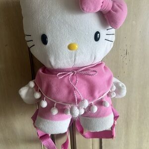 Hello kitty backpack with small pouch in back